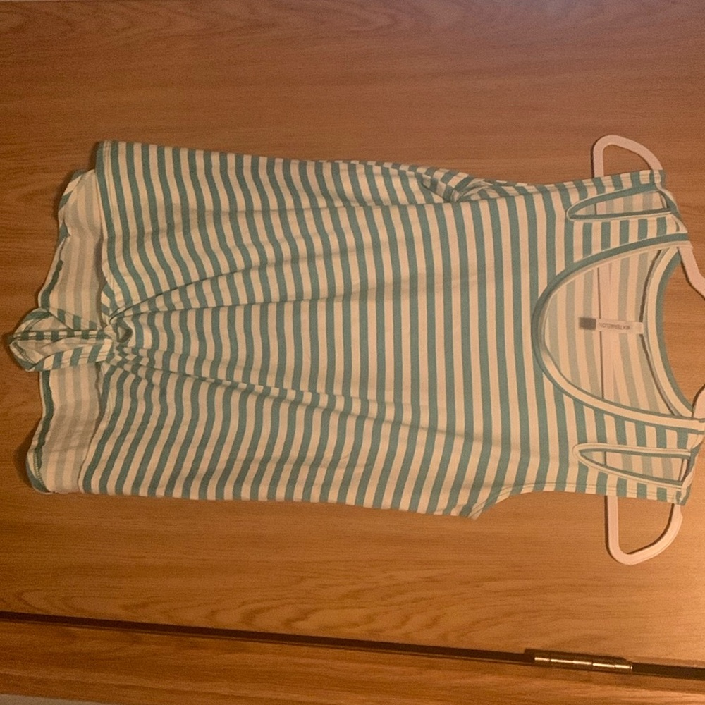 Mint and white striped tank top